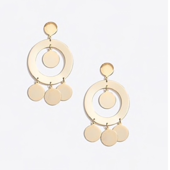 J. Crew Jewelry - J. Crew Gold Circle Statement Earrings